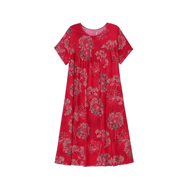 Women Cotton Silk Mid-Length Dress Purple - Image 36