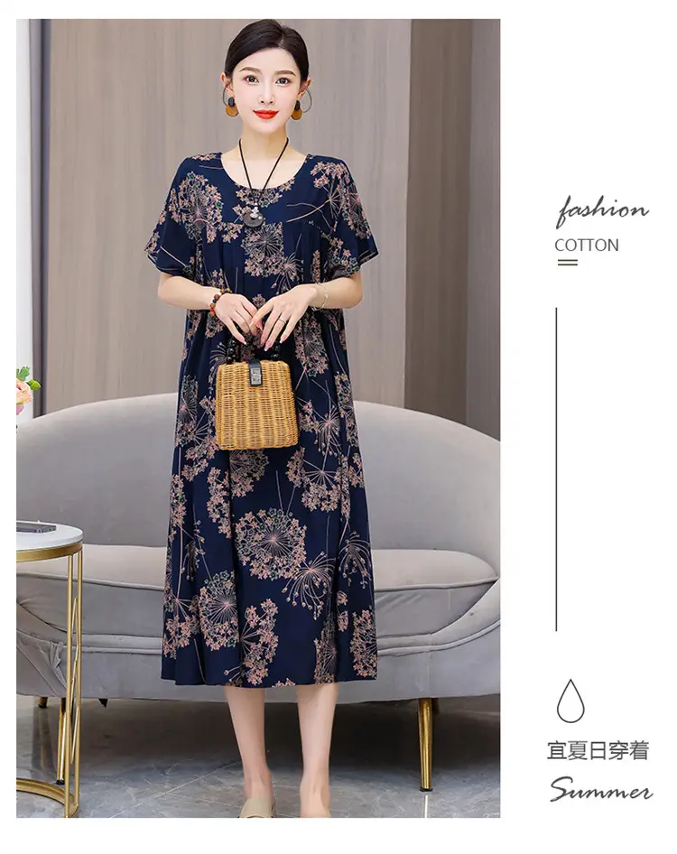Women Cotton Silk Mid-Length Dress Purple — feature 27