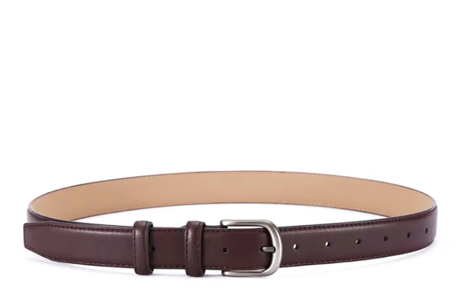 Women's Tanned Leather Belt Retro Style Black — feature 29