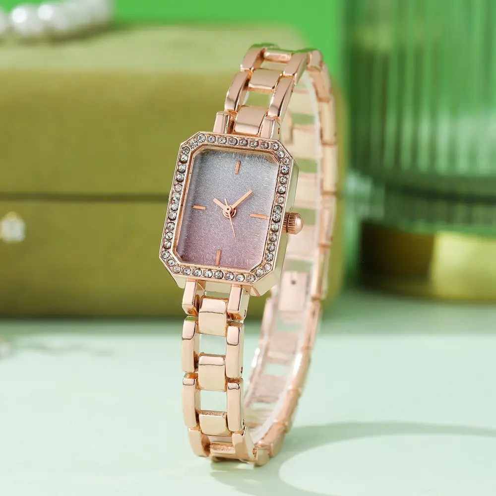 Women's Gold Plated Quartz Watch with Diamond Dial - Image 4