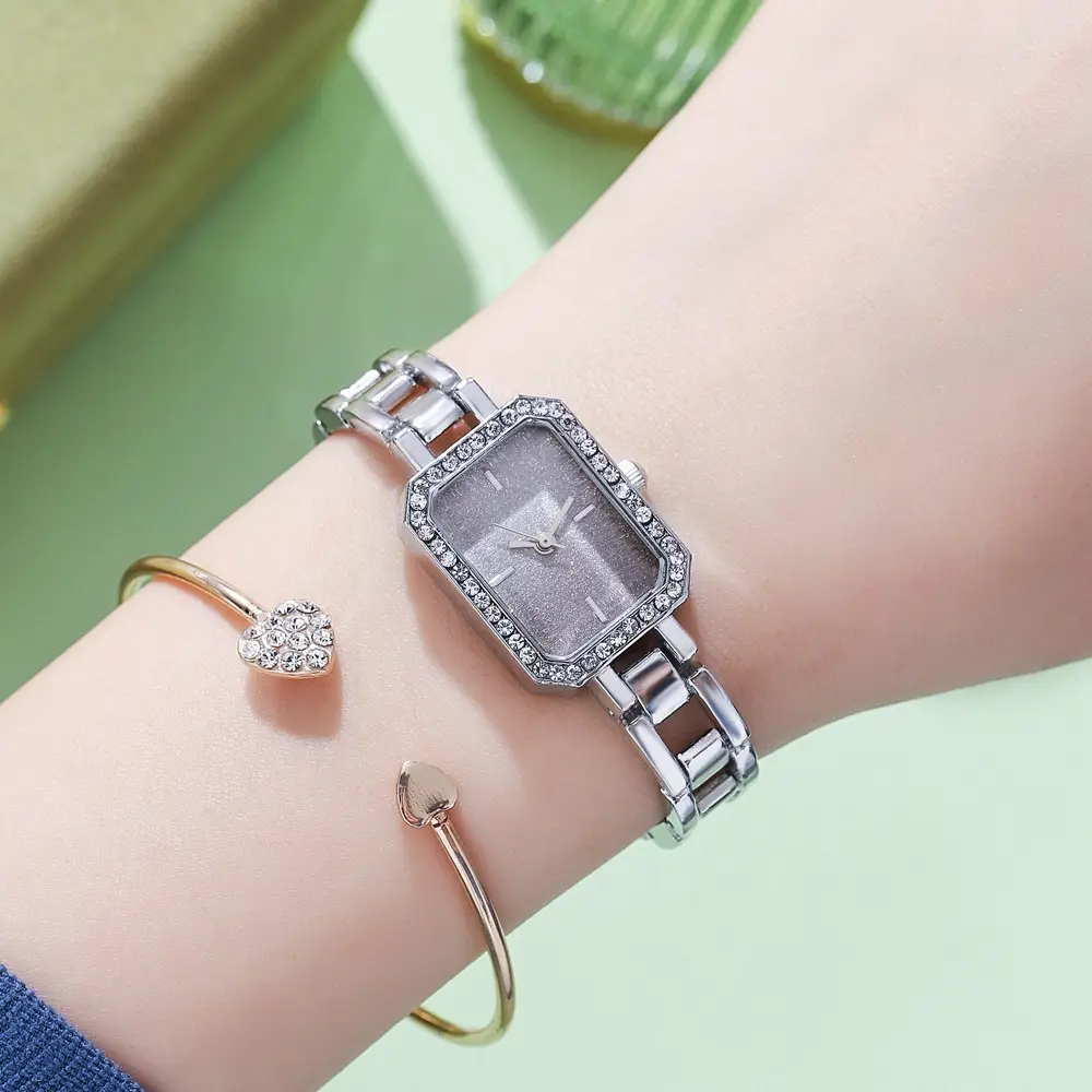 Women's Gold Plated Quartz Watch with Diamond Dial - Image 6