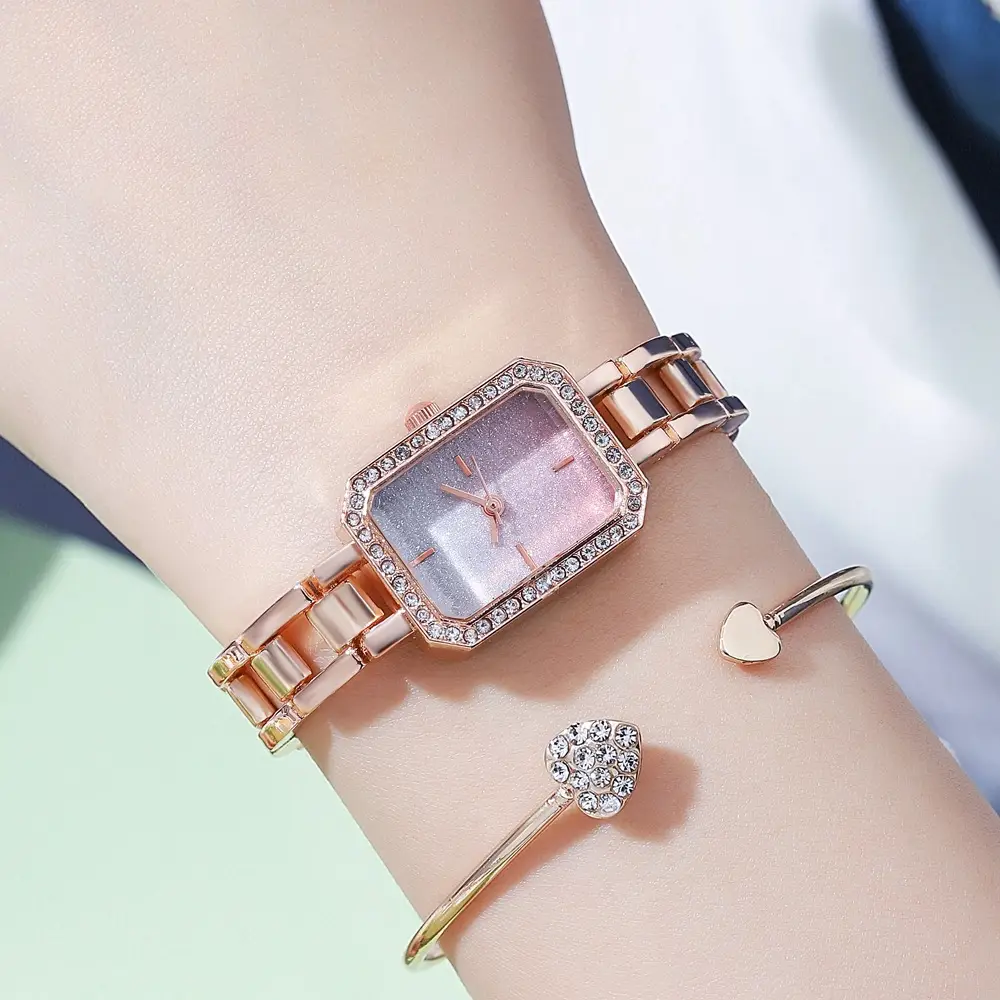 Women's Gold Plated Quartz Watch with Diamond Dial - Image 7