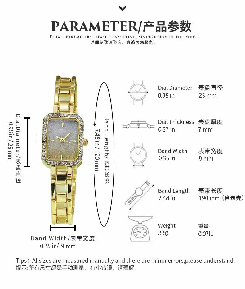 Women's Gold Plated Quartz Watch with Diamond Dial - Image 8