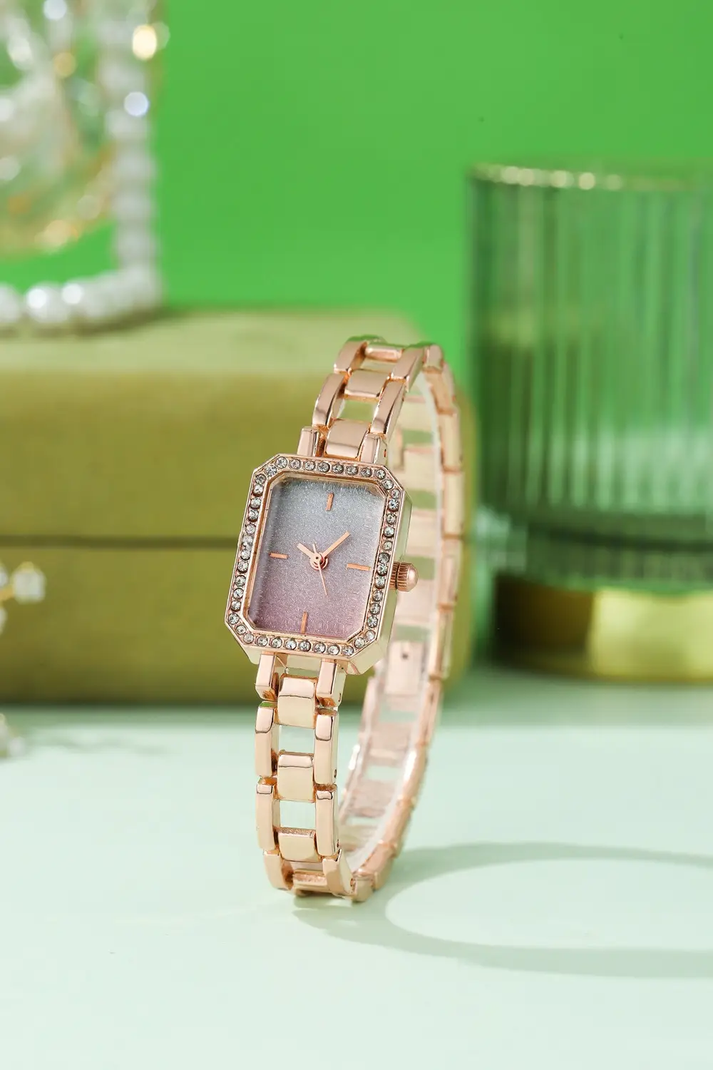 Women's Gold Plated Quartz Watch with Diamond Dial — feature 2