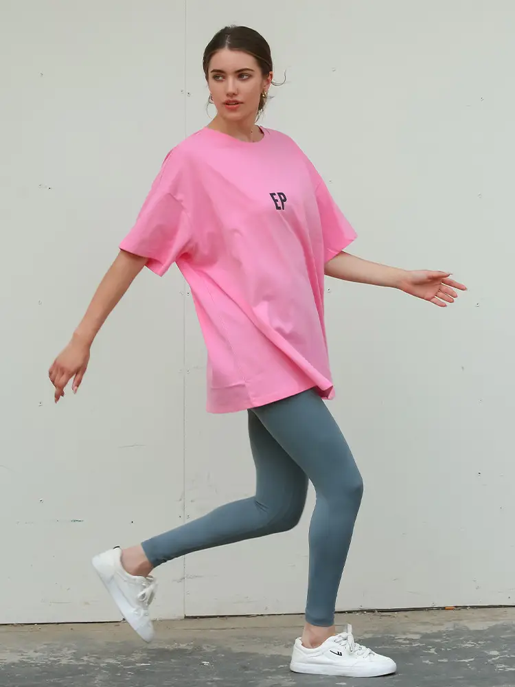 White Loose Fit T-Shirt for Women & Boys Casual Yoga Wear - Image 8