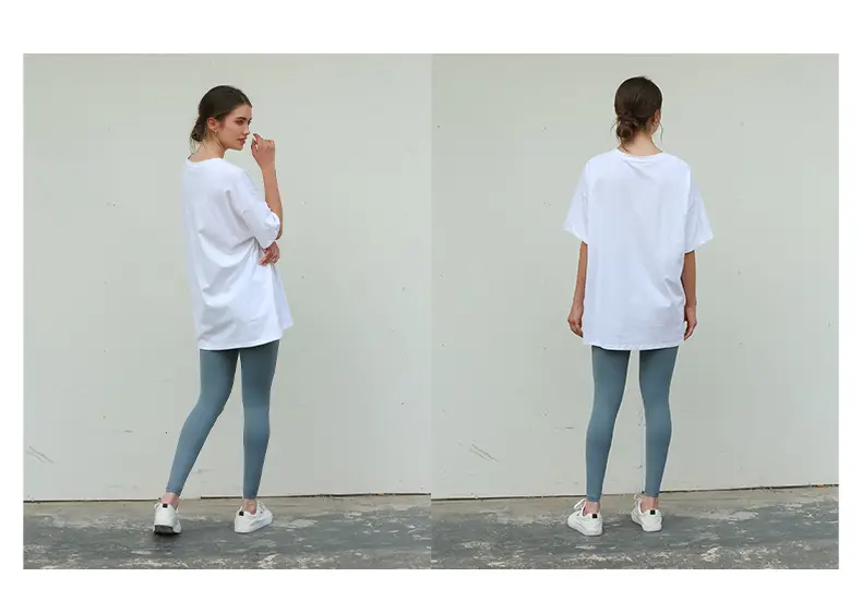 White Loose Fit T-Shirt for Women & Boys Casual Yoga Wear — feature 20