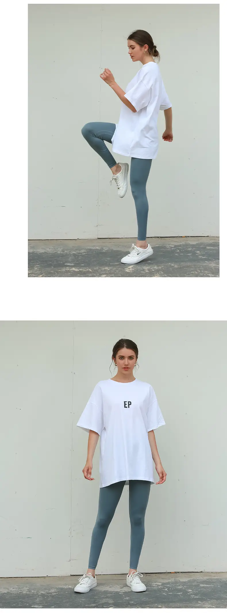 White Loose Fit T-Shirt for Women & Boys Casual Yoga Wear — feature 21
