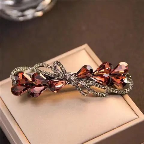 Korean Style Crystal Rhinestone Hairpin Bow Tie - Image 5
