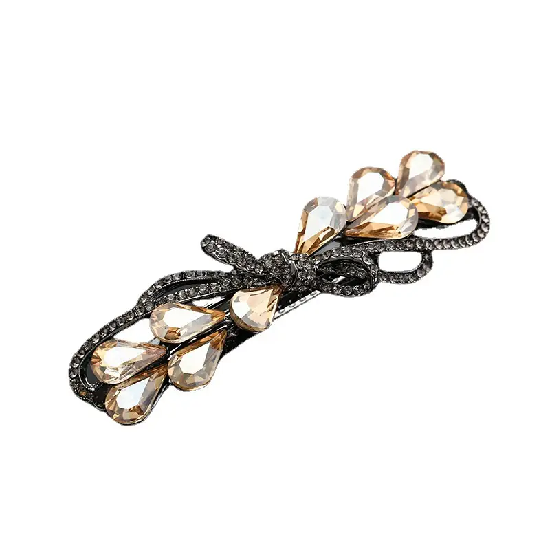 Korean Style Crystal Rhinestone Hairpin Bow Tie - Image 8