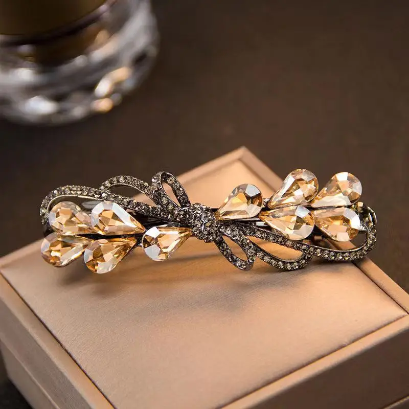 Korean Style Crystal Rhinestone Hairpin Bow Tie — feature 5