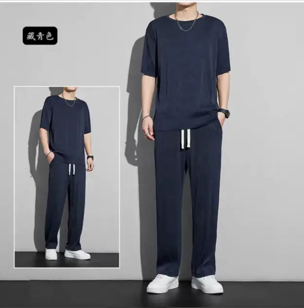 Men's Blue Casual Summer Sports Suit 2023 - Image 4