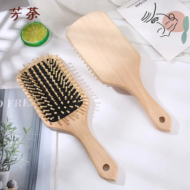 Wooden Hair Brush for Scalp Massage and Detangling