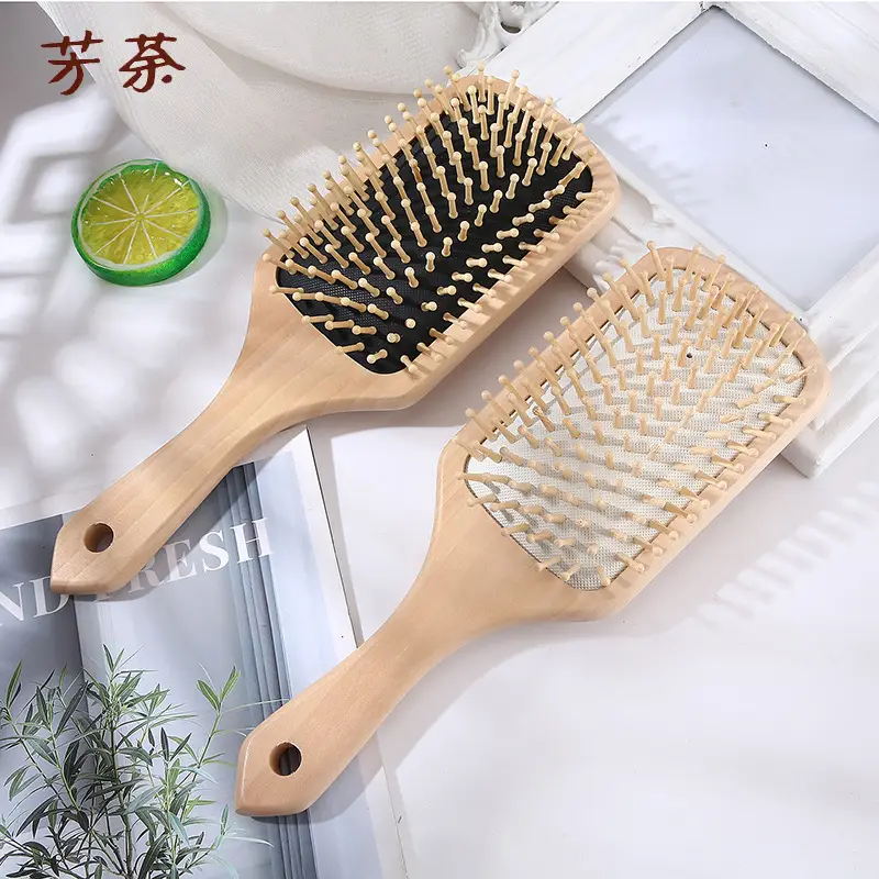 Wooden Hair Brush for Scalp Massage and Detangling