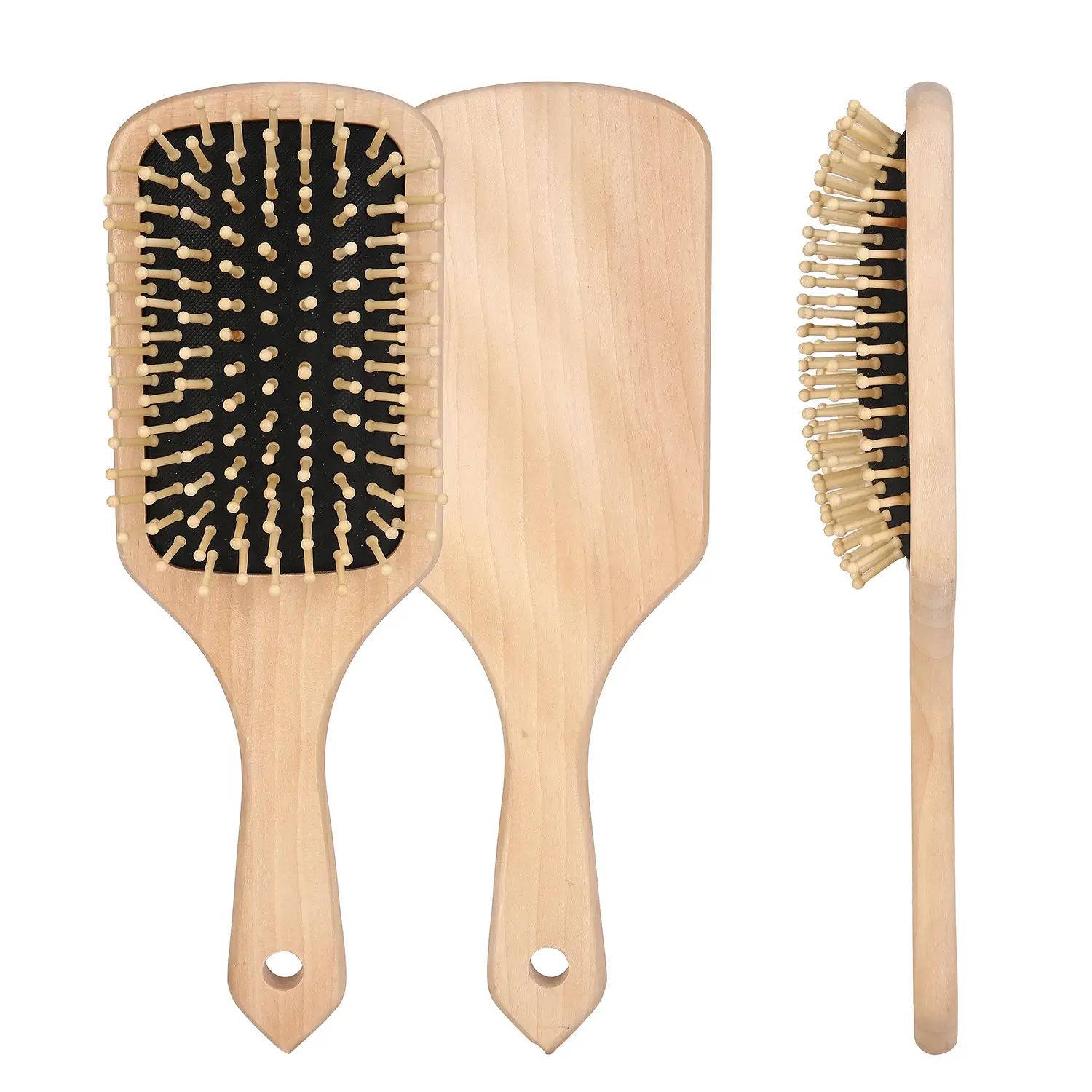 Wooden Hair Brush for Scalp Massage and Detangling