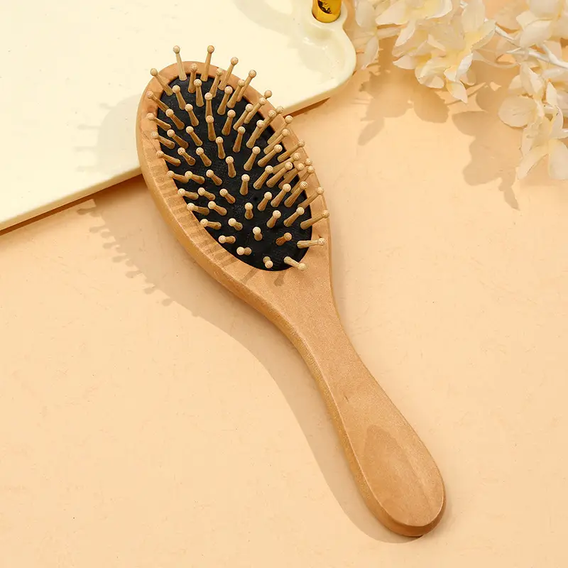 Wooden Hair Brush for Scalp Massage and Detangling