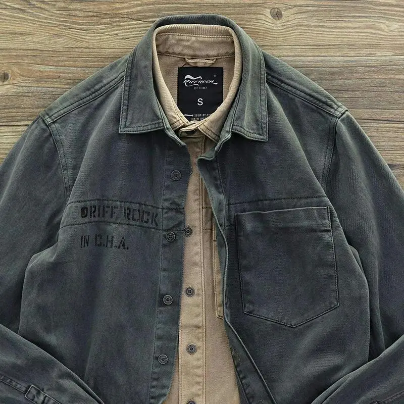 Men's American Military Style Shirt Jacket Tan 2023