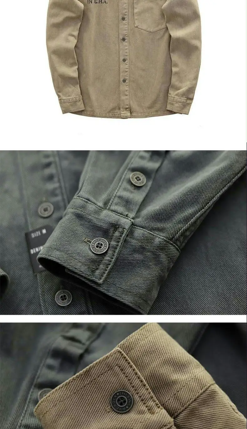 Men's American Military Style Shirt Jacket Tan 2023 — feature 8