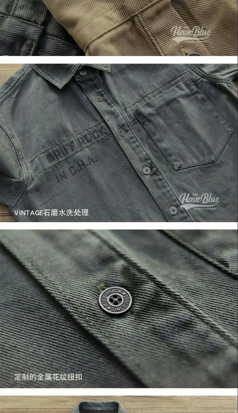 Men's American Military Style Shirt Jacket Tan 2023 — feature 9