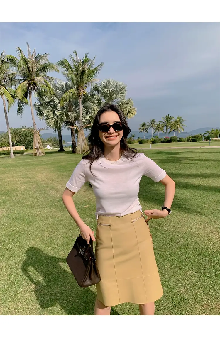 2024 Women's Wool Knitted T-Shirt Bottom Set — feature 20