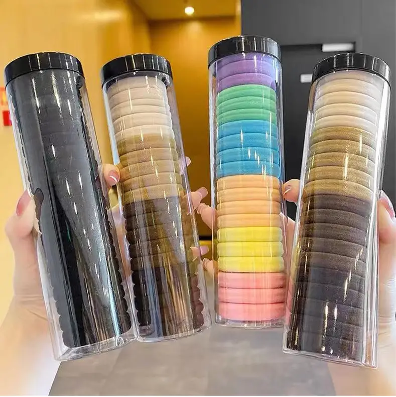Adult Hair Bands Rainbow Color High Elastic Ponytail Rope — feature 22