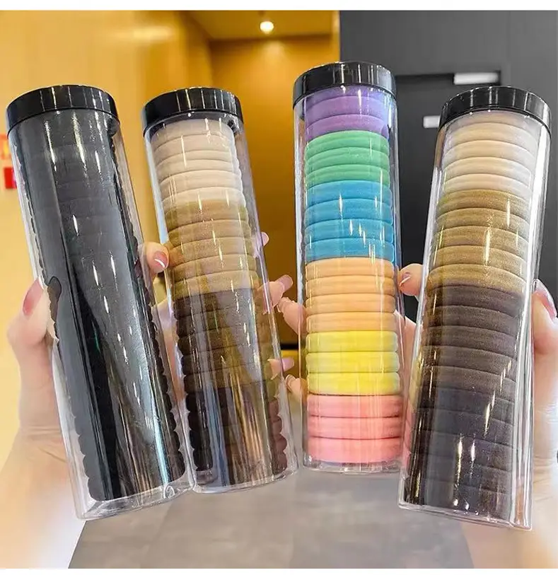 Adult Hair Bands Rainbow Color High Elastic Ponytail Rope — feature 23