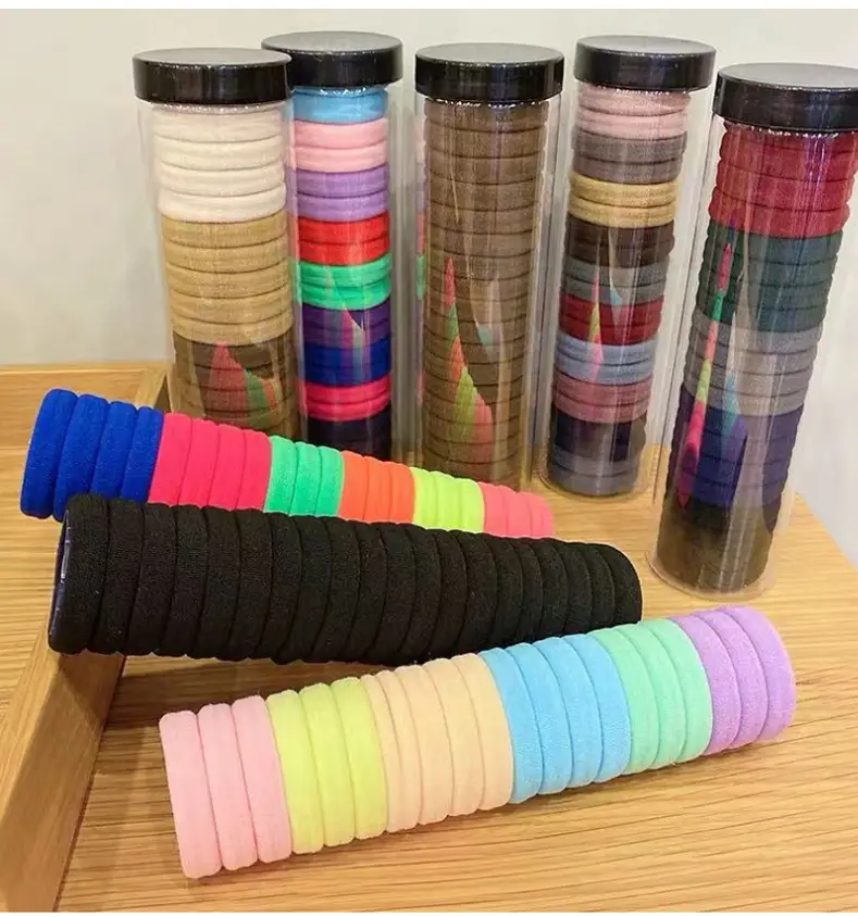 Adult Hair Bands Rainbow Color High Elastic Ponytail Rope — feature 24