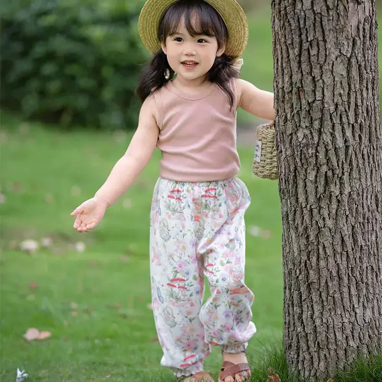 Children's Sleeveless Bamboo Pants Summer Wear
