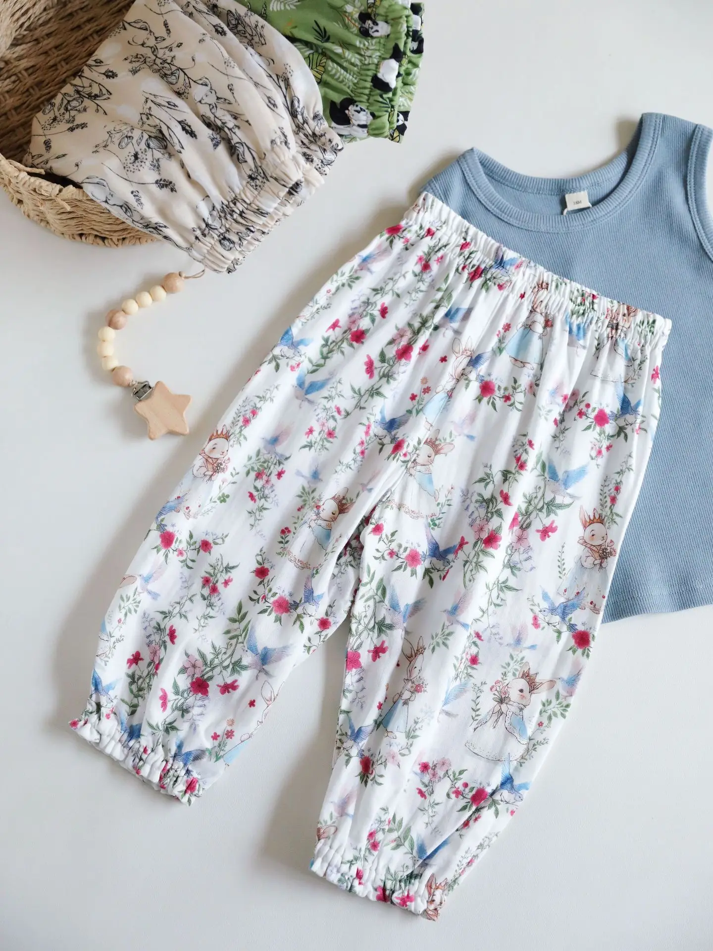 Children's Sleeveless Bamboo Pants Summer Wear