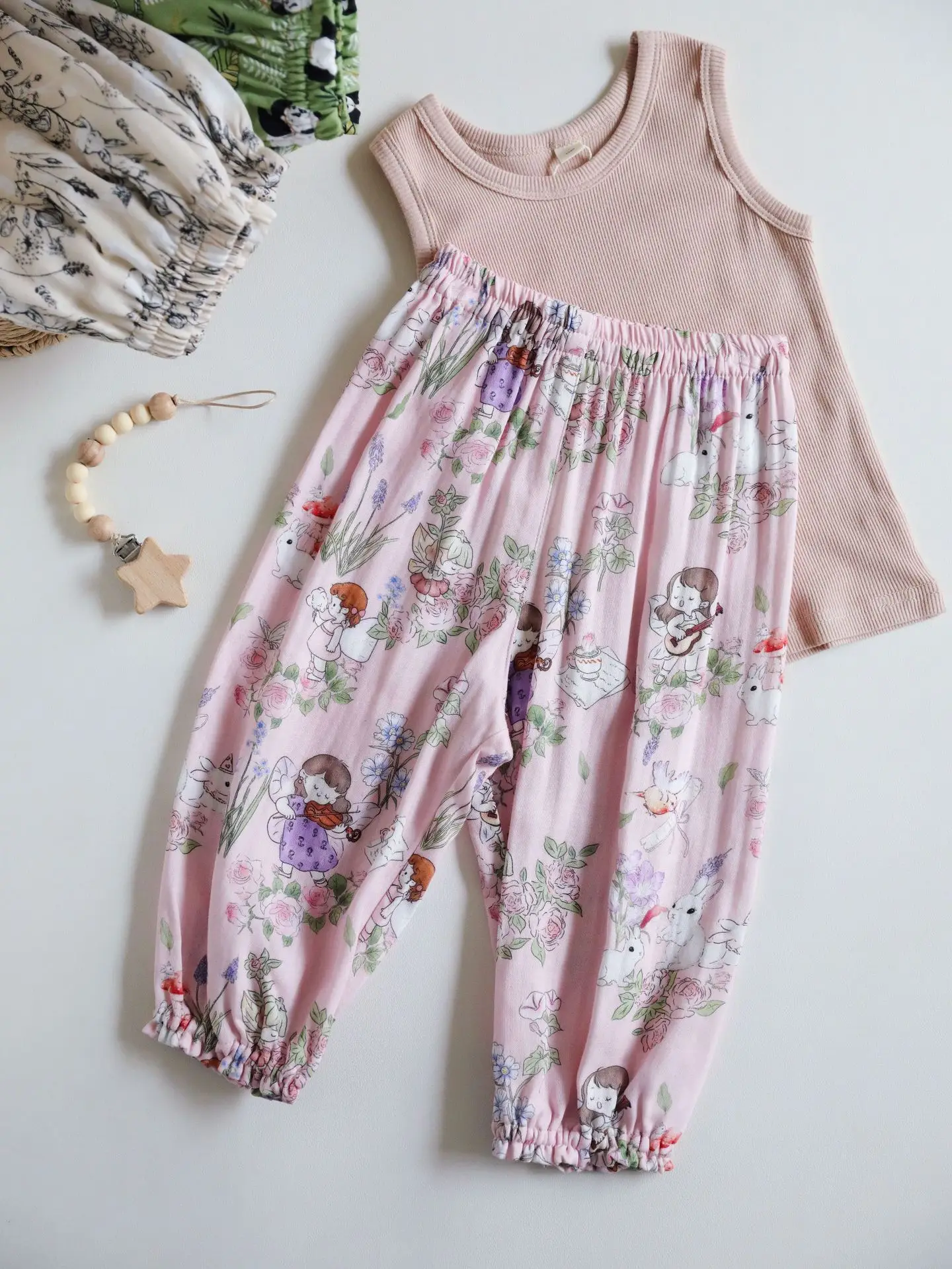 Children's Sleeveless Bamboo Pants Summer Wear