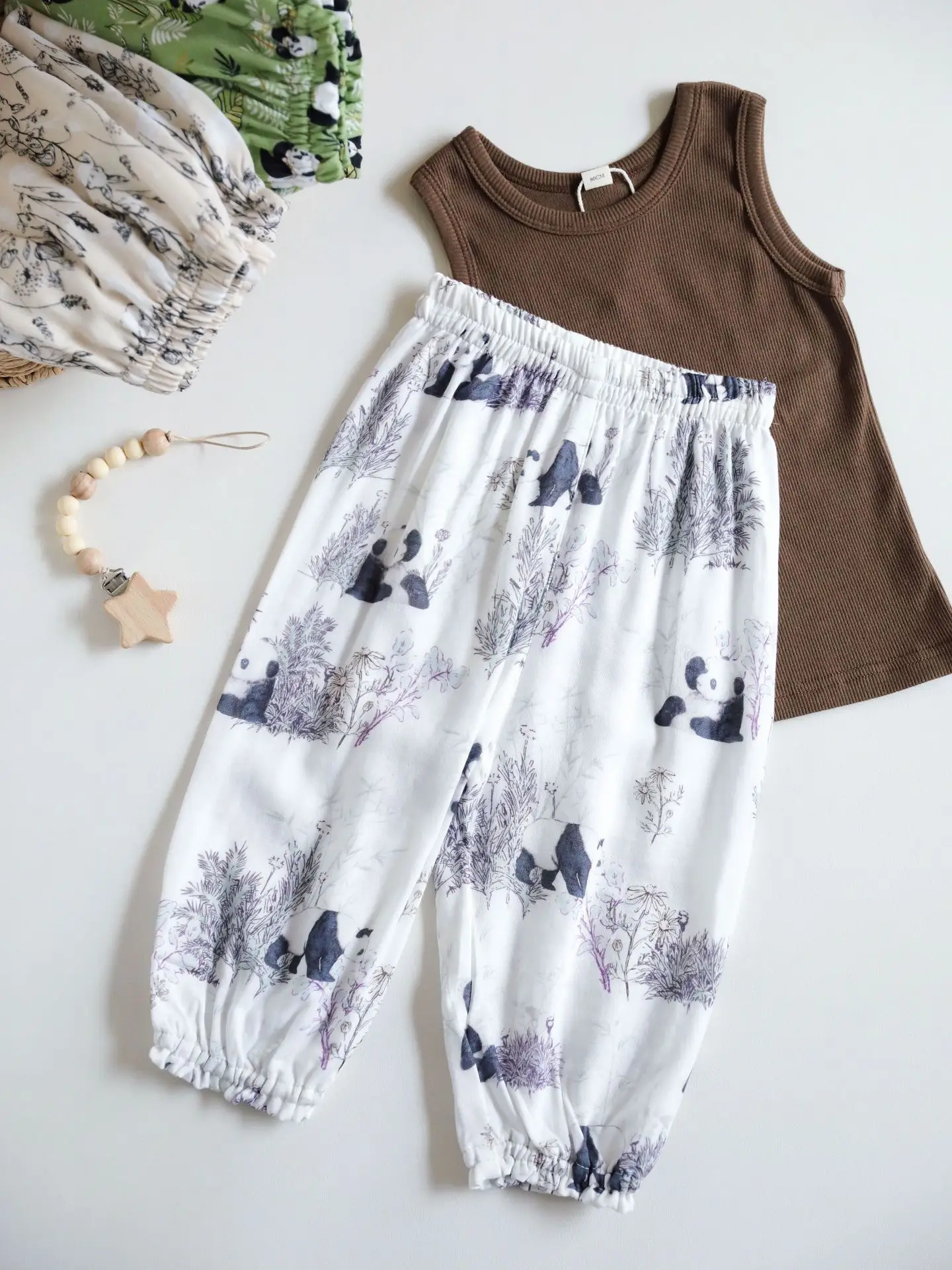 Children's Sleeveless Bamboo Pants Summer Wear