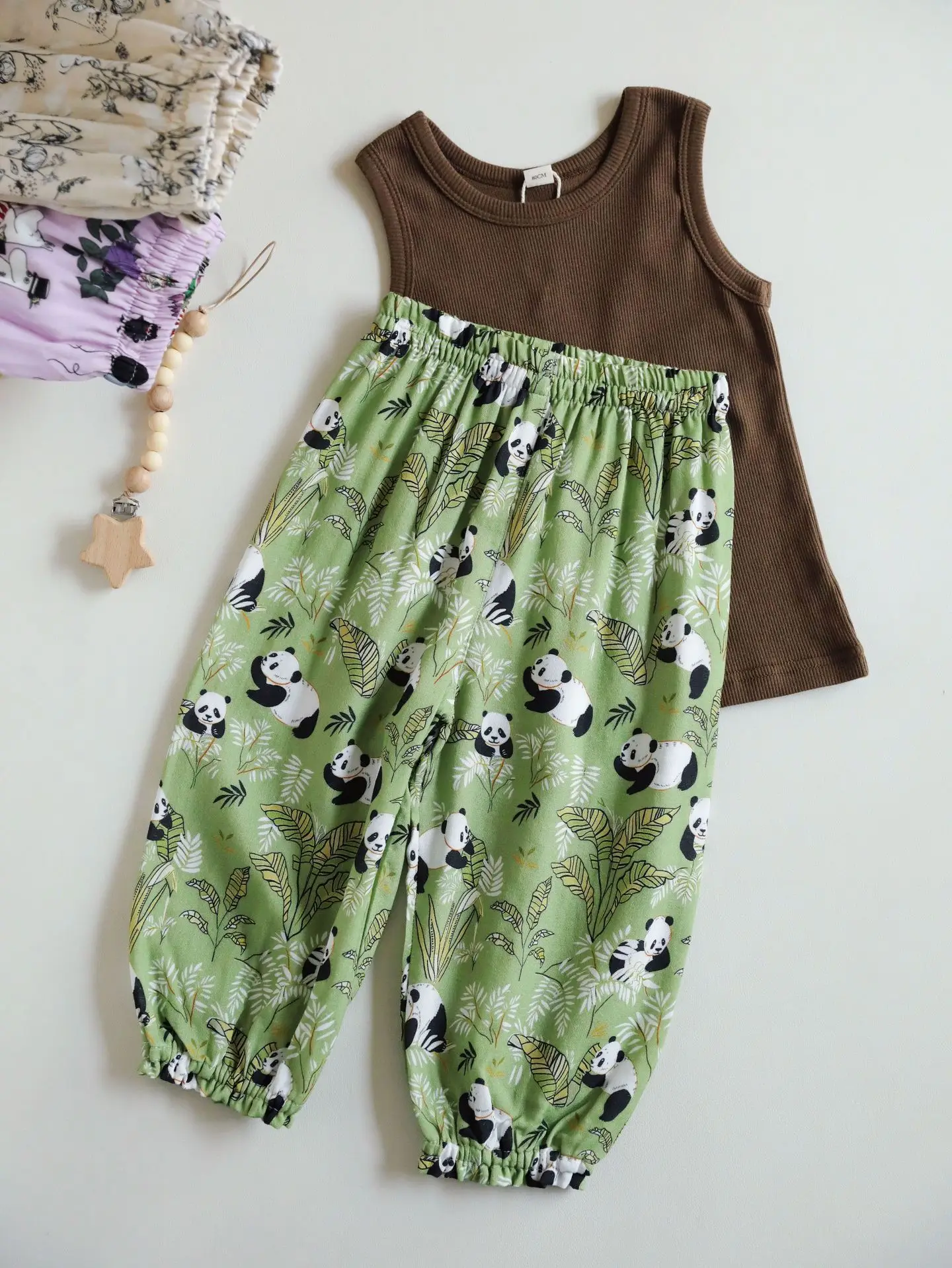 Children's Sleeveless Bamboo Pants Summer Wear