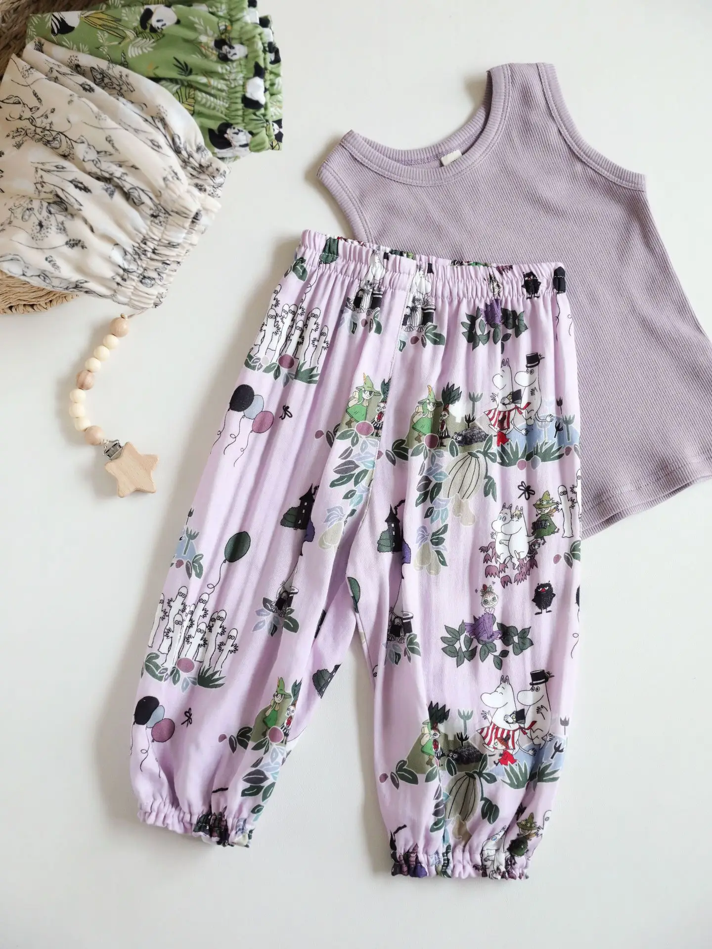 Children's Sleeveless Bamboo Pants Summer Wear