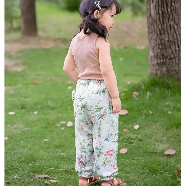 Children's Sleeveless Bamboo Pants Summer Wear