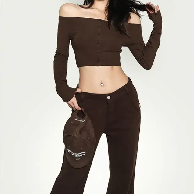 Black Off-Shoulder Long Sleeve Top with Pleated Skirt Set — feature 3