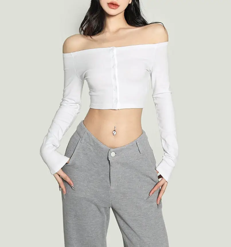 Black Off-Shoulder Long Sleeve Top with Pleated Skirt Set — feature 5
