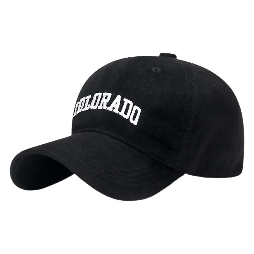 Women Baseball Cap Sanding Textured Curved Brim Embroidered Brown