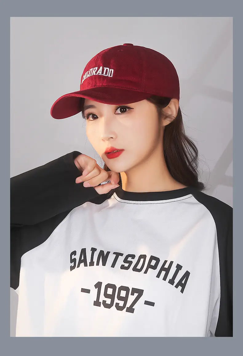 Women Baseball Cap Sanding Textured Curved Brim Embroidered Brown — feature 4