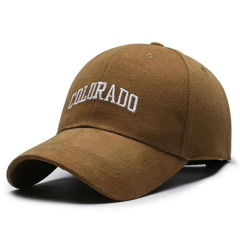 Women Baseball Cap Sanding Textured Curved Brim Embroidered Brown - Image 10