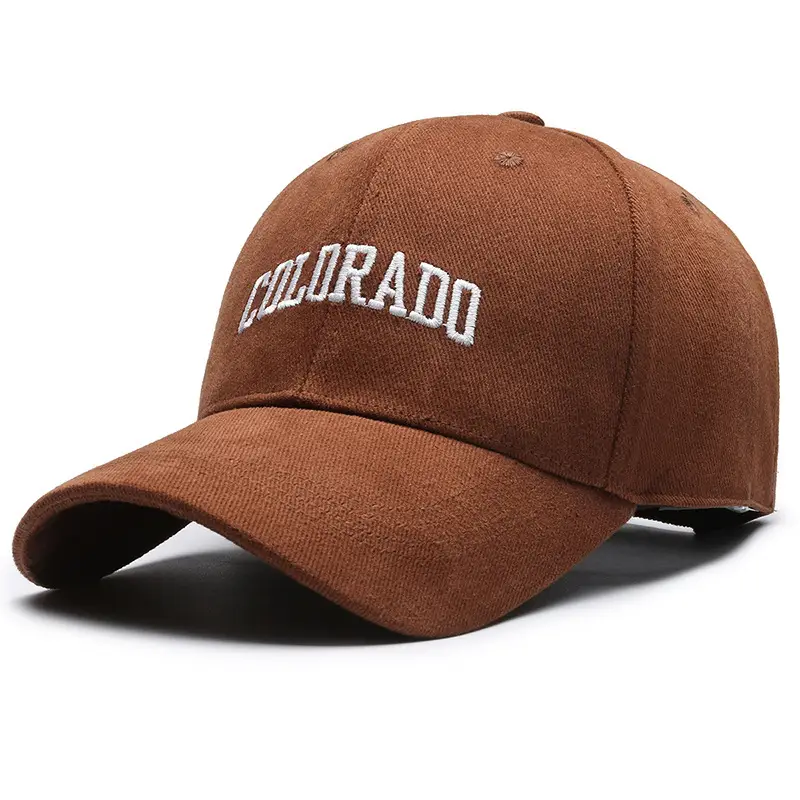Women Baseball Cap Sanding Textured Curved Brim Embroidered Brown - Image 16