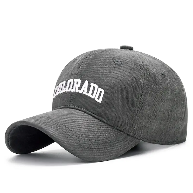 Women Baseball Cap Sanding Textured Curved Brim Embroidered Brown - Image 3