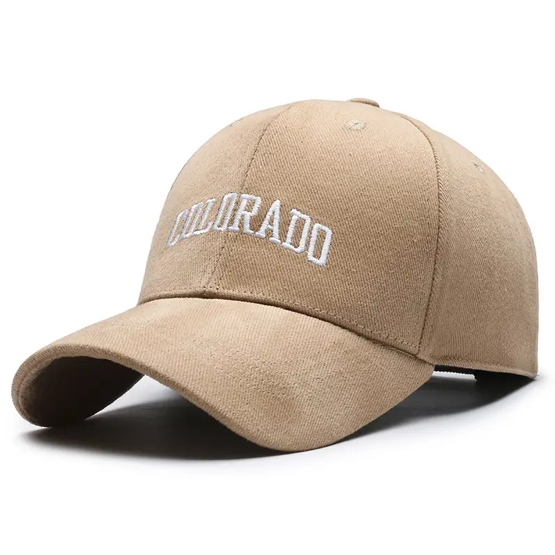 Women Baseball Cap Sanding Textured Curved Brim Embroidered Brown - Image 9