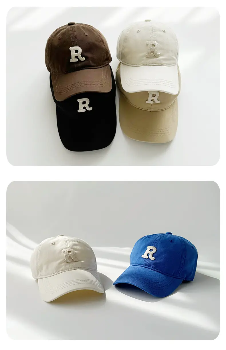 R Letter Boys Baseball Cap Maroon Washable — feature 24