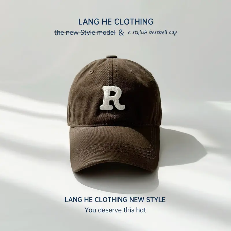 R Letter Boys Baseball Cap Maroon Washable - Image 5