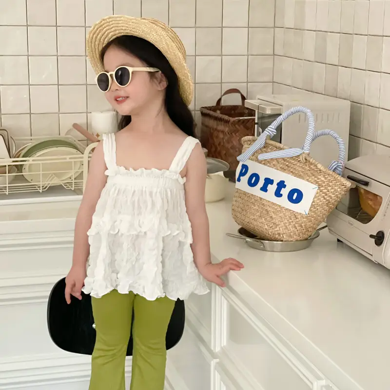 Wheat Field Season Korean Style Summer Girls Pants - Image 4