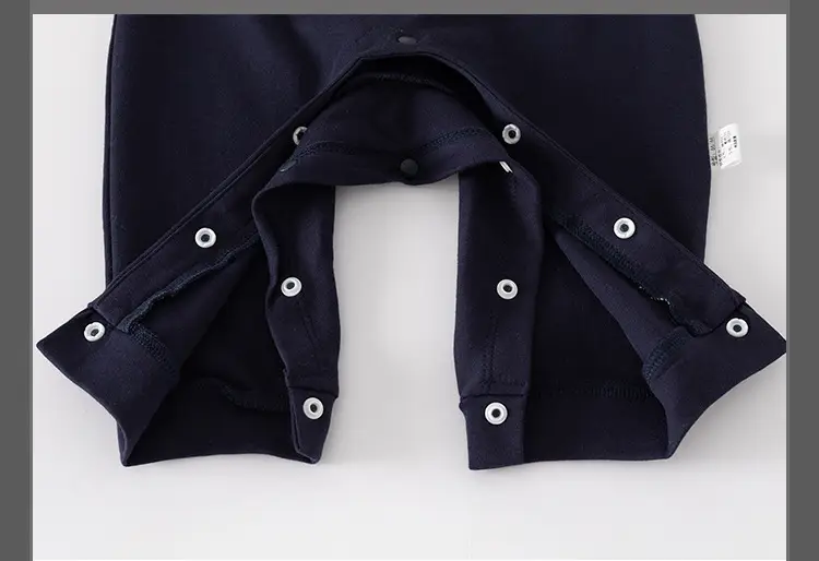 Baby Bear Jumpsuit Navy White Newborn Foreign Style — feature 7