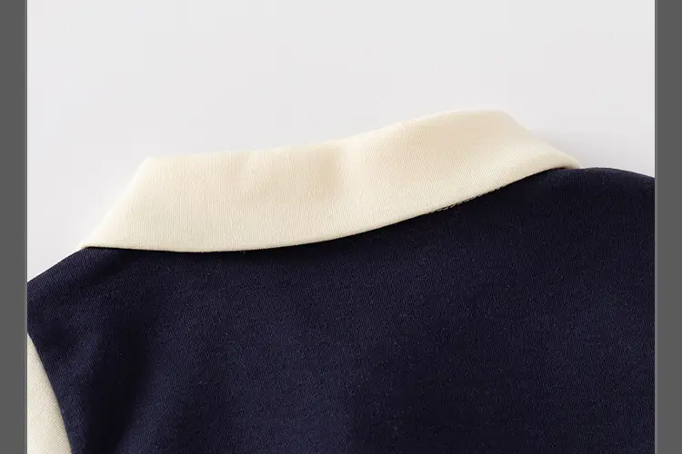 Baby Bear Jumpsuit Navy White Newborn Foreign Style — feature 8