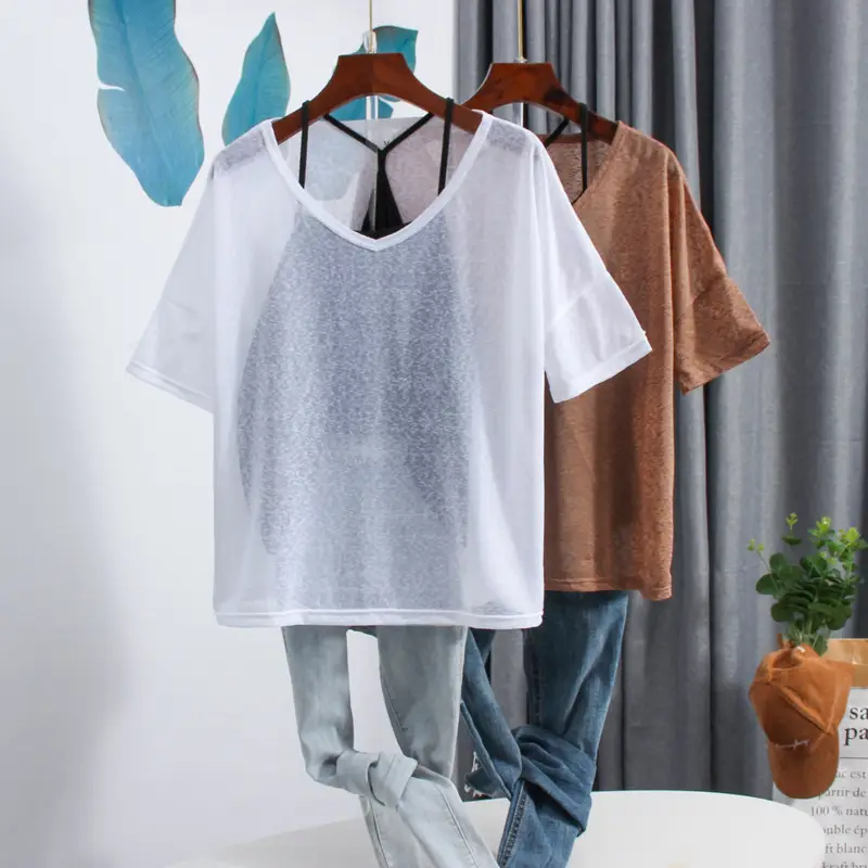 Plus Size V-Neck Printed Shorts Top Set Brown — feature 14