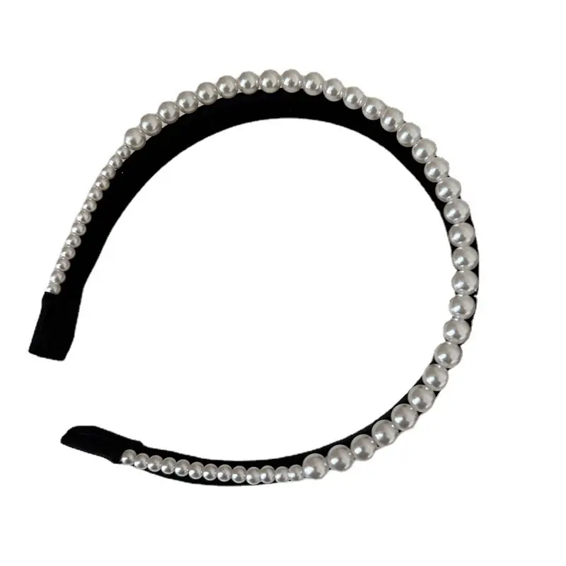 Narrow Double Layer Pearl Hair Band for Women - Image 7