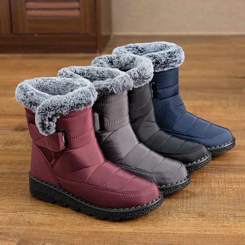 Women's Grey Fleece Lined Winter Boots Large