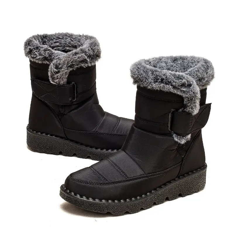 Women's Grey Fleece Lined Winter Boots Large